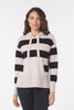 Elite Hoodie - Oatmilk Black Stripes