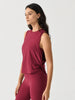 Featherweight Side Note Twist Tank - Bordeaux