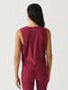 Featherweight Side Note Twist Tank - Bordeaux