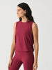 Featherweight Side Note Twist Tank - Bordeaux