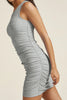 Gather Mini Dress - Silver Mist