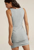 Gather Mini Dress - Silver Mist