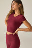 Let Go Twist Back Cropped Tank - Bordeaux