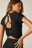 Let Go Twist Back Cropped Tank - Darkest Night