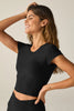 Let Go Twist Back Cropped Tank - Darkest Night