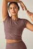 Let Go Twist Back Cropped Tank - Rose Brush