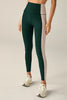 Vitality Colorblock High Waisted Midi Leggings - Dark Spruce Eggshell