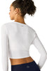 Powerbeyond Lite Airshield Long Sleeves Cropped Top - Lunar White