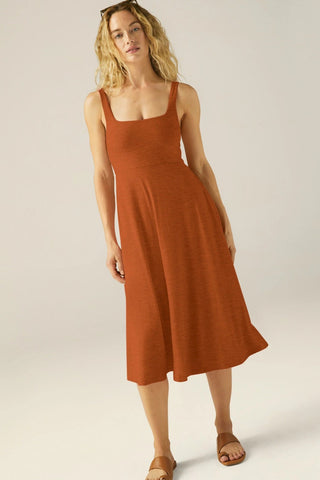 At the Ready Square Neck Dress - Clay